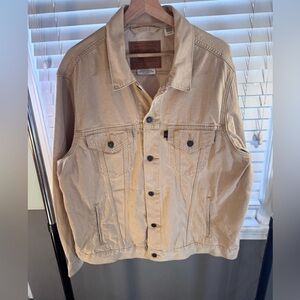 Levi’s Premium  "Fresh Produce” cherry tab Denim Jacket - Tan/Beige - Size XL